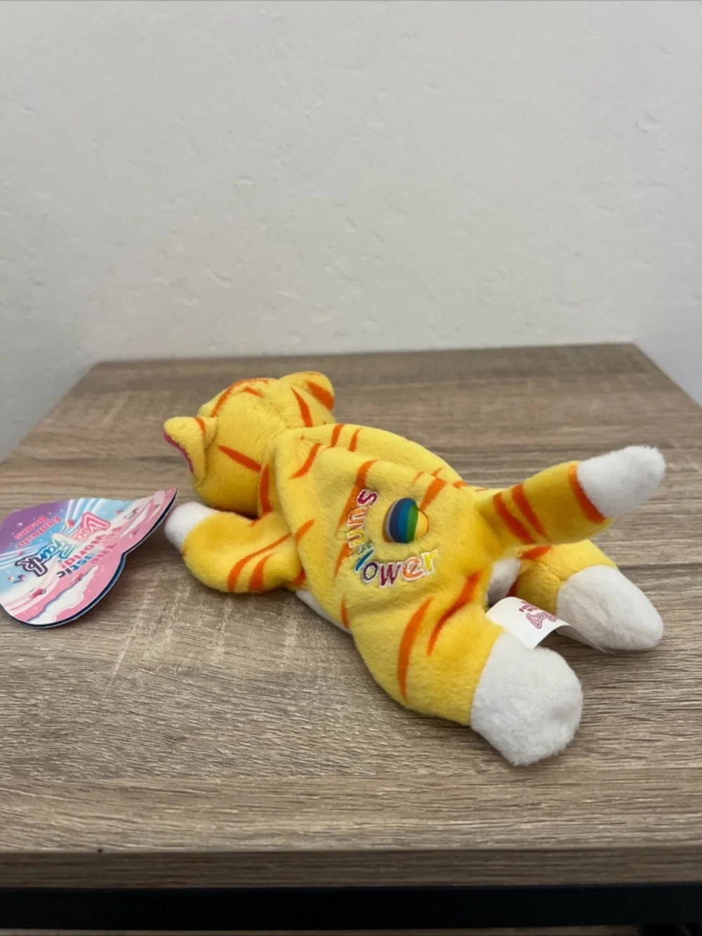 NWT Lisa Frank Cat Kitten Sunflower Yellow Plush Beanie Vintage w/ Tag 8” - Picture 4 of 11